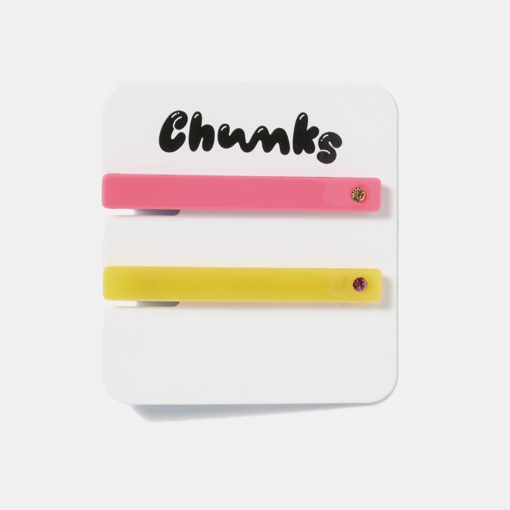 CHUNKS Allie Clips in Pink + Mango (NWT)